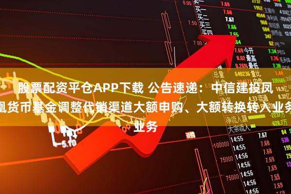 股票配资平仓APP下载 公告速递：中信建投凤凰货币基金调整代销渠道大额申购、大额转换转入业务